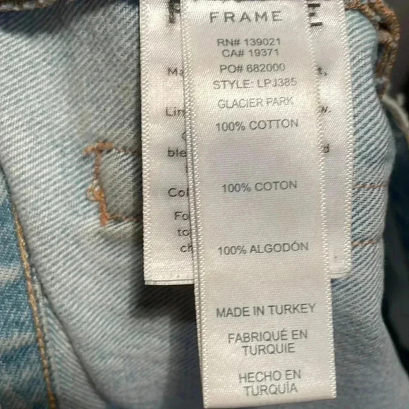 Frame Le pegged “glacier park” straight leg casual 5  pocket denim jean 26 - Picture 5 of 5